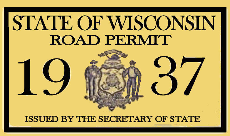 (image for) 1937 Wisconsin Registration inspection sticker